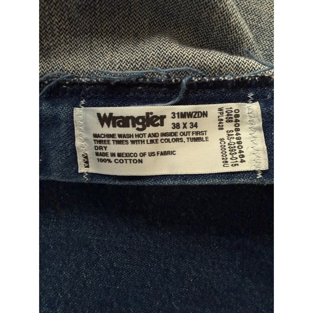Wrangler 31MWZDN Cowboy Cut Jeans 38x34 Rigid Indigo Blue 100% Cotton - Picture 2 of 9